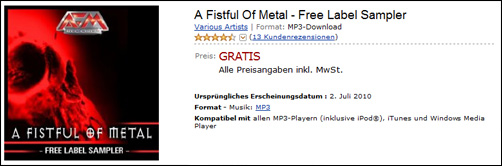 Amazon: Gratis MP3-Sampler: A Fistful Of - jetzt kostenlos downloaden.