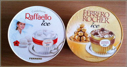 Beide Packungen enthalten jeweils 4 einzelne Eisbecher.