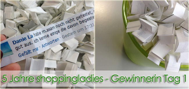 5 Jahre shoppingladies - Gewinnerin Tag 1